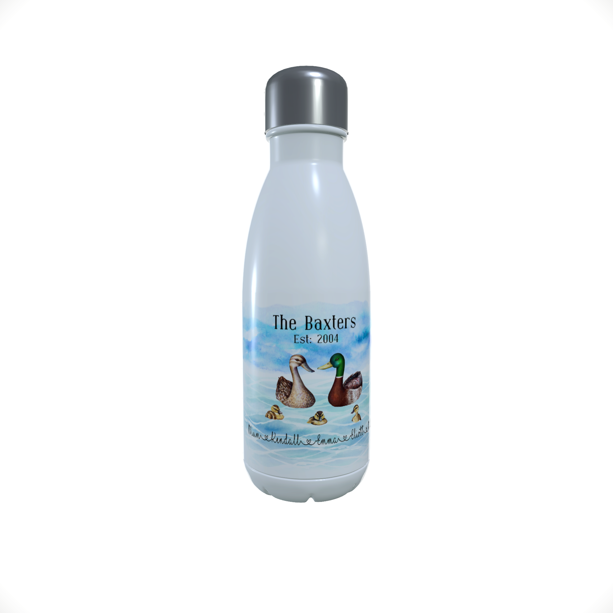 Duck Family Established Water Bottle, Family Duck Water Bottle